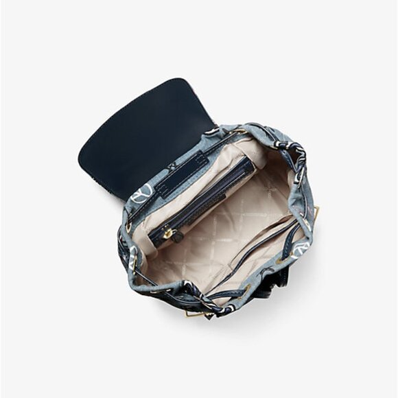 MICHAEL Michael Kors Beacon Small Embroidered Denim Backpack - Picture 3 of 11